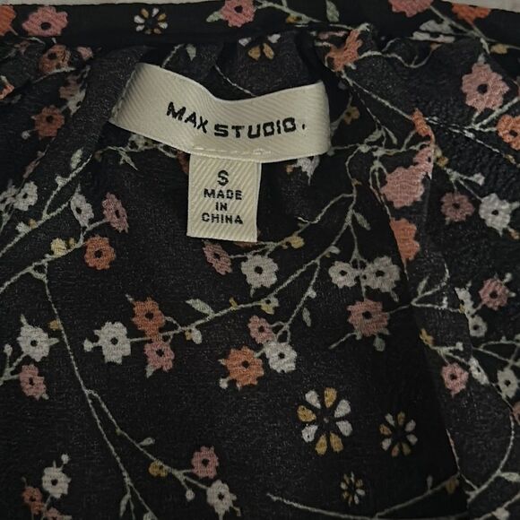 MAX STUDIO Women’s Floral Puff Long Sleeve Maxi Dress Size Small - Picture 9 of 12